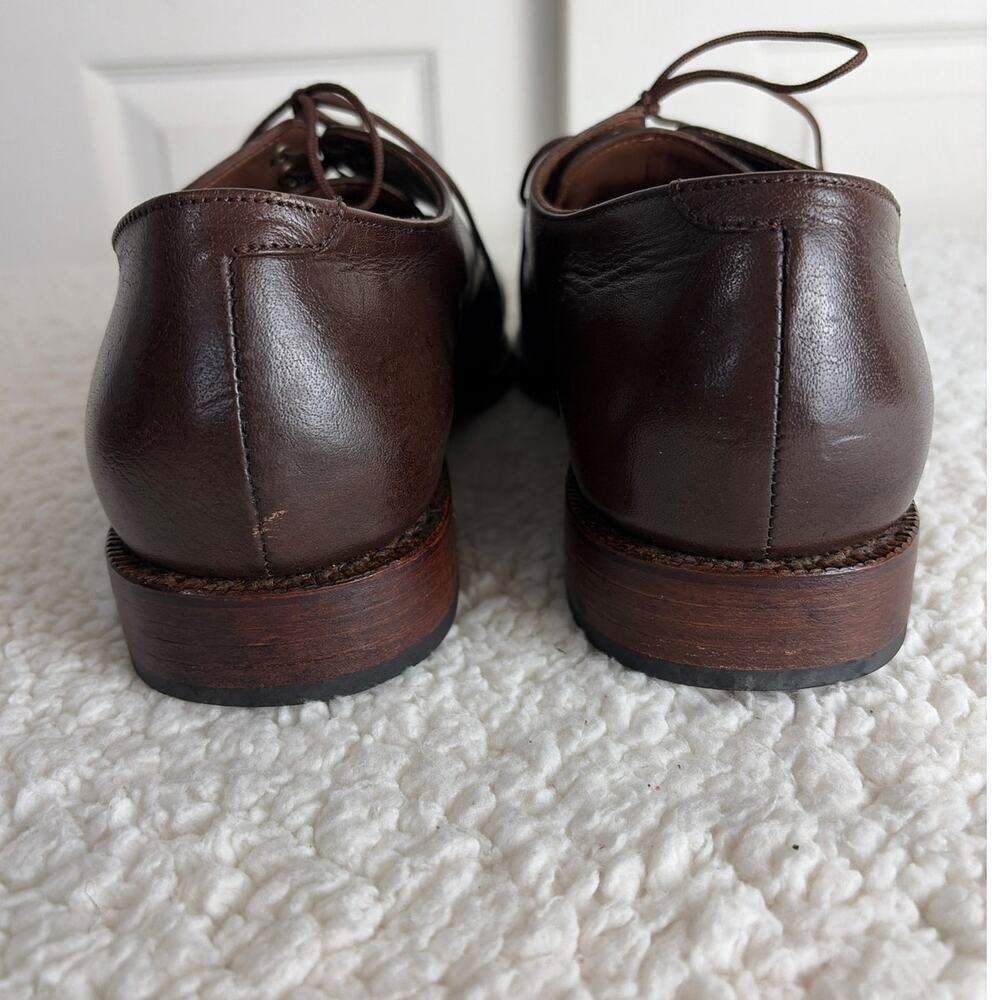 Als Attire Handmade Mens Oxford Shoes Size 8.5-9 Brown Leather One of a Kind - Picture 5 of 9